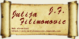 Julija Filimonović vizit kartica